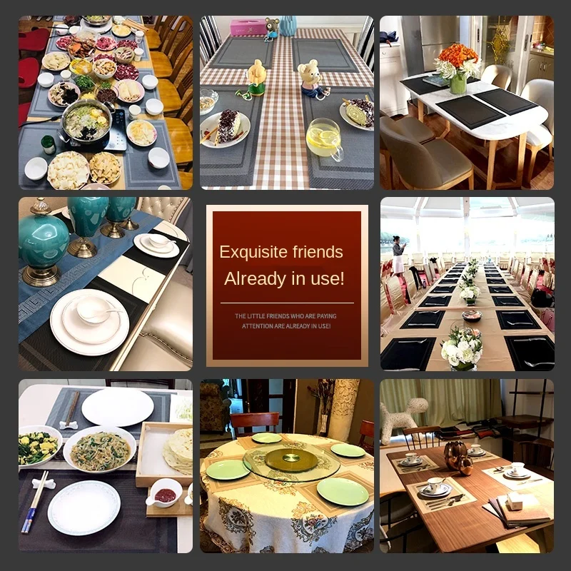 

Nordic PVC Household Western Food Mat For tables Dishes Heat Insulation Pad