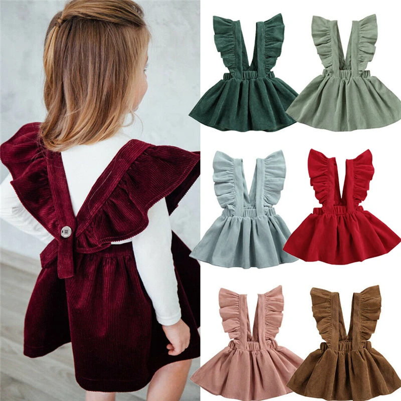 Милое детское платье для девочек вельветовое платье-пачка принцессы одежда