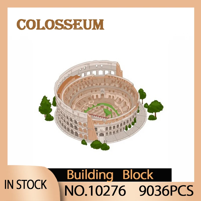 

Movies Architecture City 9036PCS The Italy Roman Colosseum Model Compatible 10276 Building Block Bricks Kids Birthday Toys Gifts
