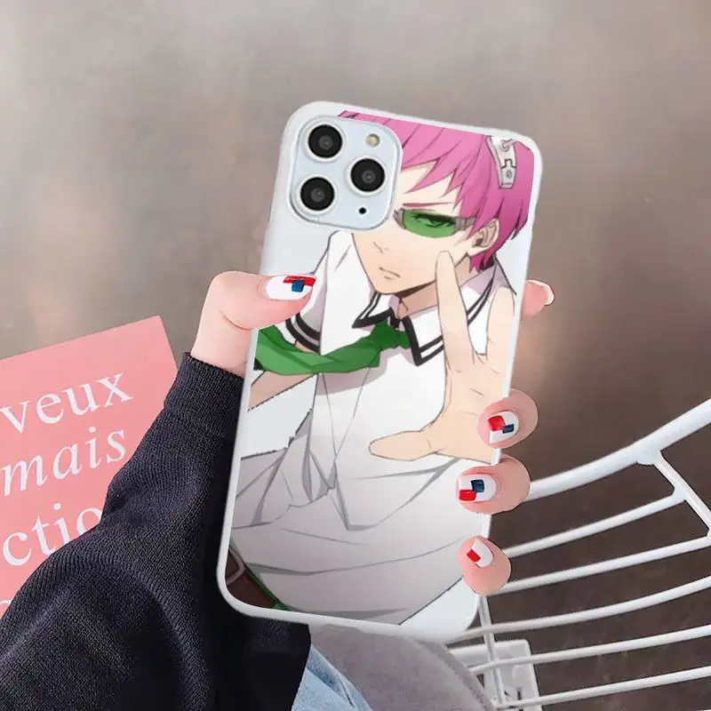 

The Disastrous Life of Saiki K Saiki Kusuo Phone Case Candy Color for iPhone 6 7 8 11 12 s mini pro X XS XR MAX Plus