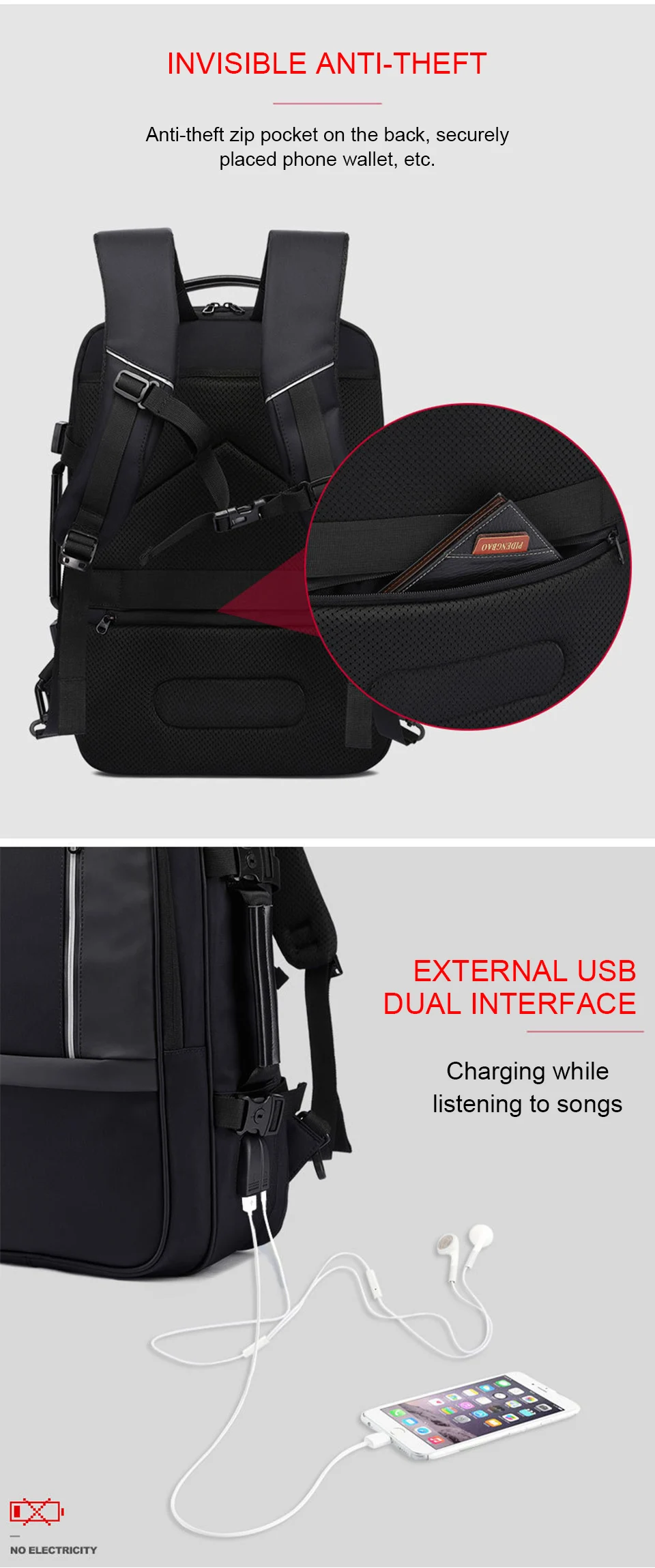 Laptop Backpack 17 Inch 15.6 Men Backpacks Male Business Women Notebook Travel Bagpack Waterproof USB Charging Anti Theft Bags