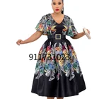 Африканские платья для женщин, Новинка лета 2021, африканские женские платья из полиэстера с коротким рукавом и принтом, платья с Африканским принтом