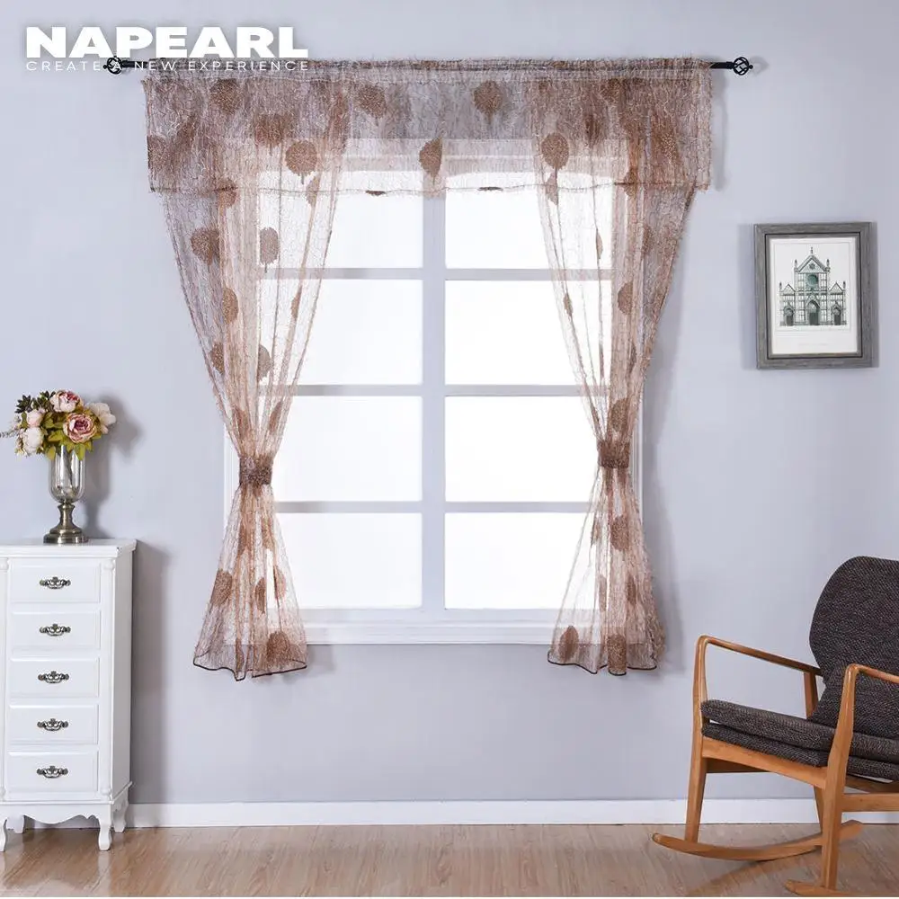 Прозрачные классические тюлевые занавески NAPEARL для кухни качественные Короткие