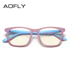 AOFLY, фирменный дизайн, квадратный синий светильник, блокирующие очки, детские оптические очки для мальчиков, TR90, гибкая розовая оправа, диоптрия, очки