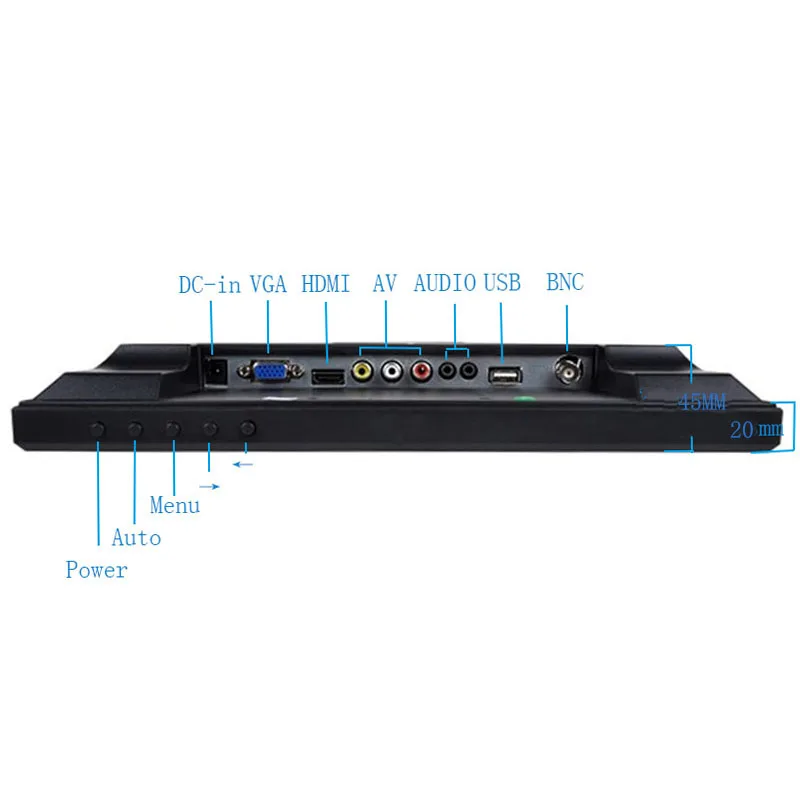 12-дюймовый Промышленный Портативный настольный монитор ZHIXIANDA 4:3 BNC HDMI AV VGA