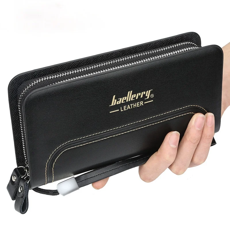 

Men's Long PU Leather Wallets Vintage Cellphone Clutch Multi-functional Purse Card Coin Holder 7-5