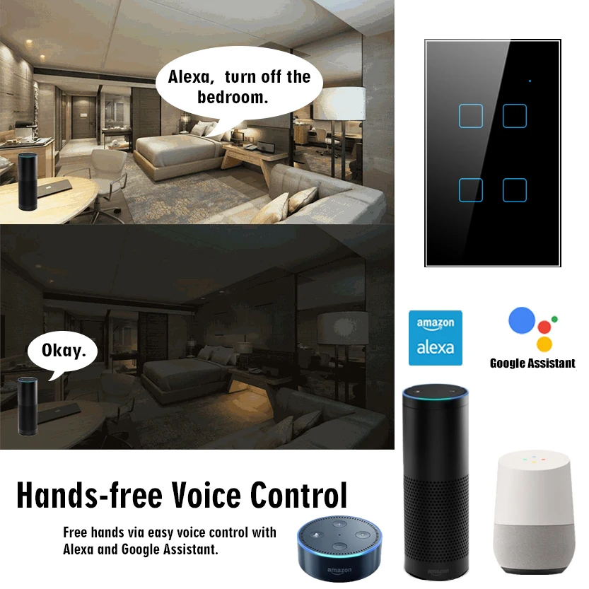 Нам Интеллектуальный переключатель Wi Fi Беспроводной настенный светильник