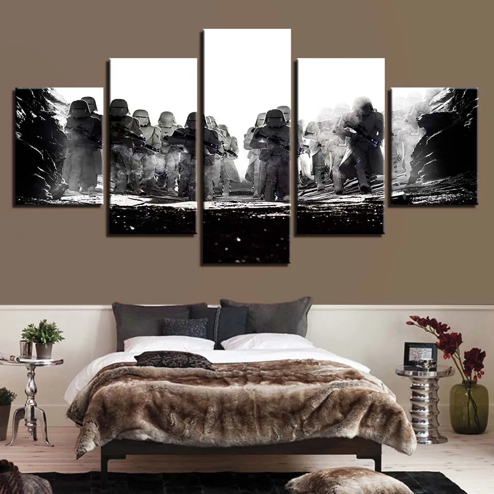 Картины на холсте Звездные войны Боевой настенный киноплакат искусство 7 рамки