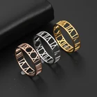 Кольцо Skyrim из нержавеющей стали с римскими цифрами для женщин и мужчин, классическое, цвета розового золота, повседневное, Подарок на юбилей пара колец ювелирные изделия