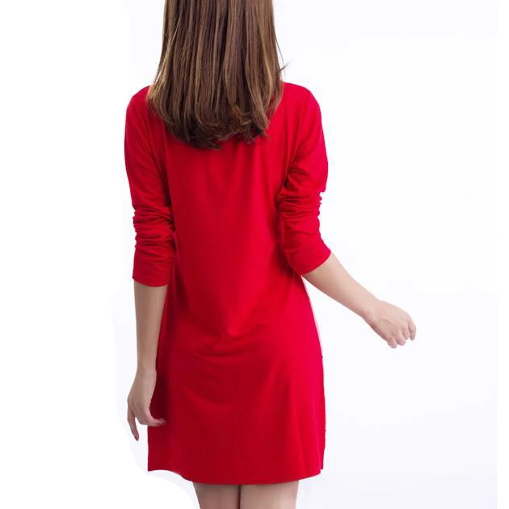 Женское винтажное платье с длинным рукавом и вышивкой Феникс красное Цветочное в