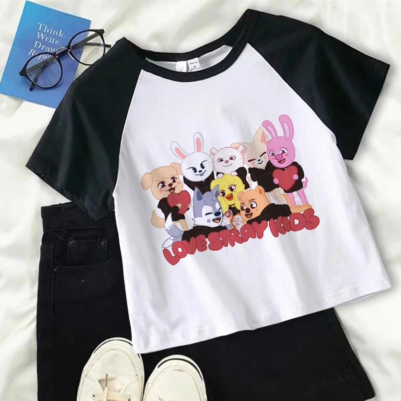 

Korean Kawaii SkZoo Baby T Shirts Y2k Crop Top Kawaii T Shirt Women Summer O-neck Short Sleeve Slim Streetwear Harajuku Tee