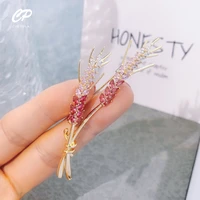 color rhinestone wheat ears brooches for women elegant plant pin brooch jewelry coat accessories gift