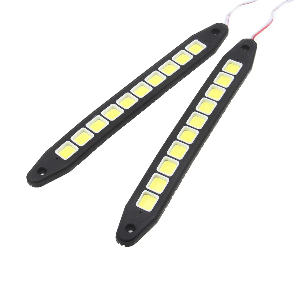 

POSSBAY 1 Pair Waterproof Car Daytime LED Light Auto Daylight Car Styling DRL 10 LEDs White Car Daytime Running Strip Lights