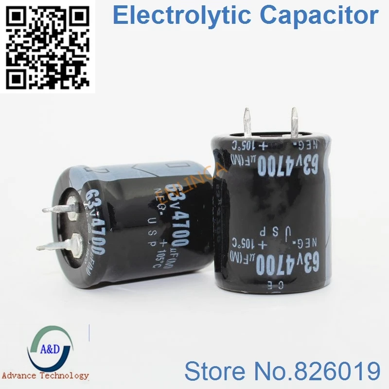 

20pcs/lot 63V 4700UF Radial DIP Aluminum Electrolytic Capacitors size 22x30mm 4700UF 63V Tolerance 20%