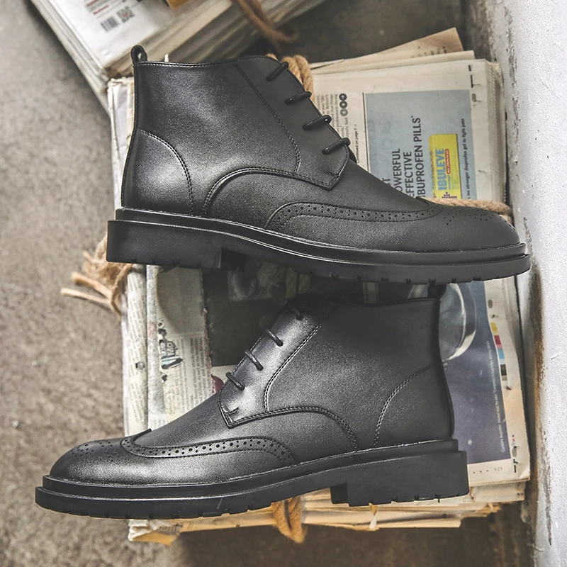 Bullock/стильные мужские Ботинки Martin из натуральной кожи Дышащие повседневные