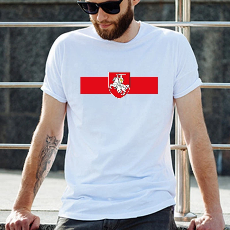 

50425# Belarusian flag t shirt men's tshirt top tee summer Tshirt fashion cool O neck short sleeve shirt