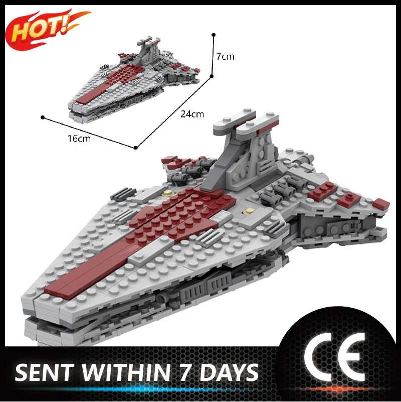 

Конструктор Star Space Series MOC-38313, военный космический корабль, Круизер, класс Venator