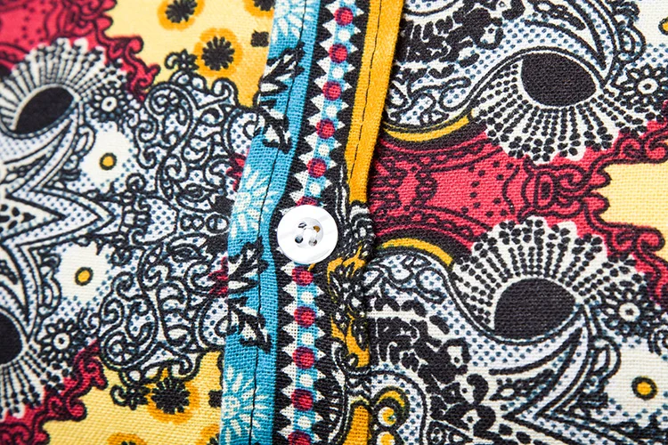 Мужская приталенная рубашка повседневная гавайская с коротким рукавом