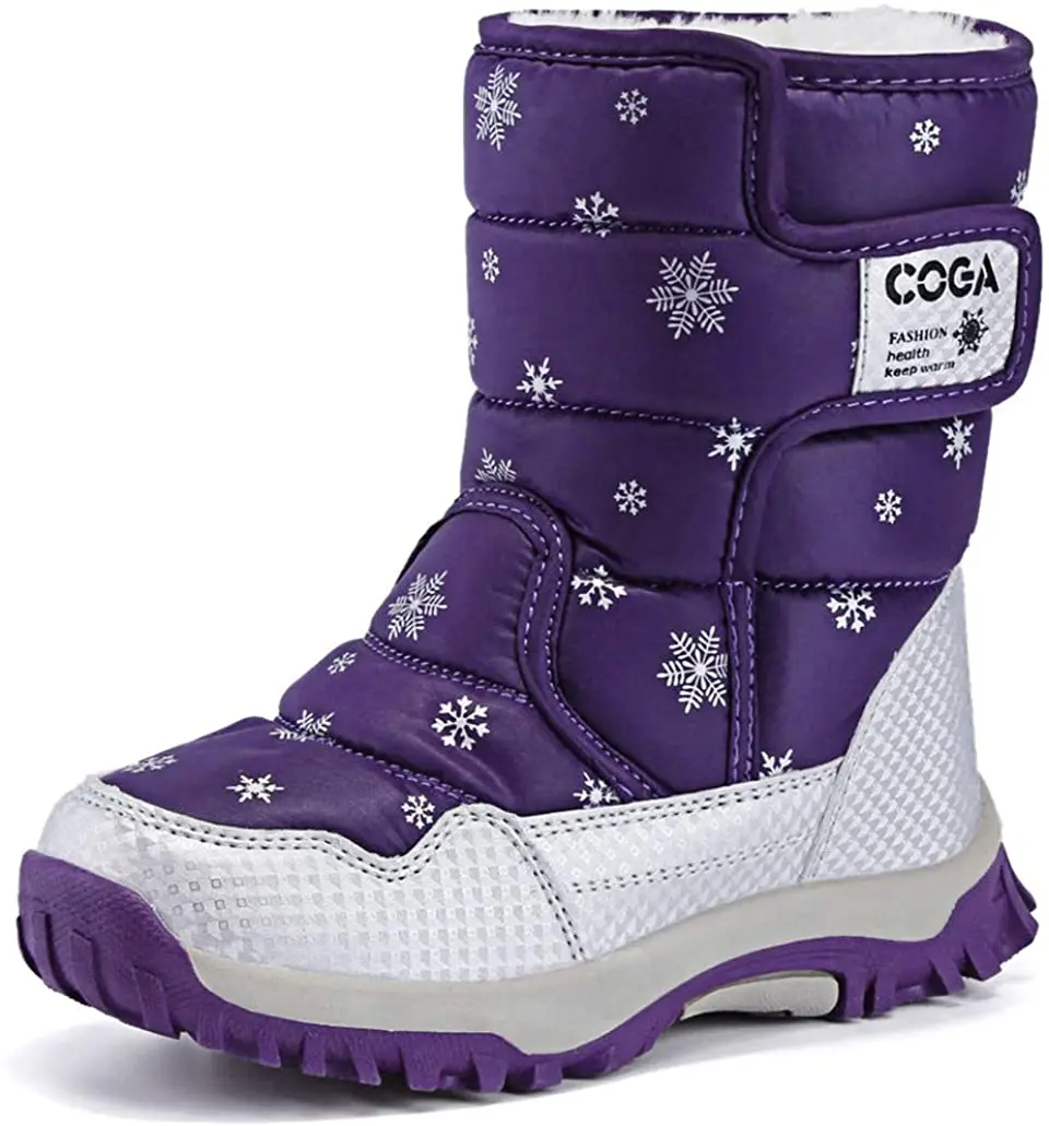 

Winter Warme Fur Snow Boots Kids Boots for Girls Boys Outdoor Waterproof Slip Resistant Cold Weather Shoes Children Hiking Shoes
