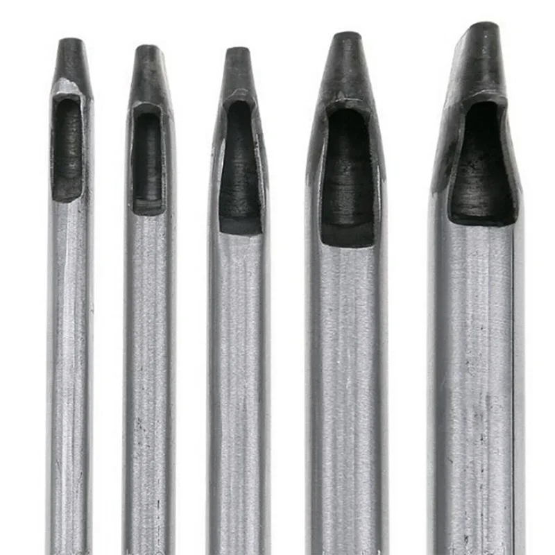 5 шт Дырокол Набор овальной формы кожа резак для работы кожи (4X6 мм 4X7 4X8 4X10 4X12