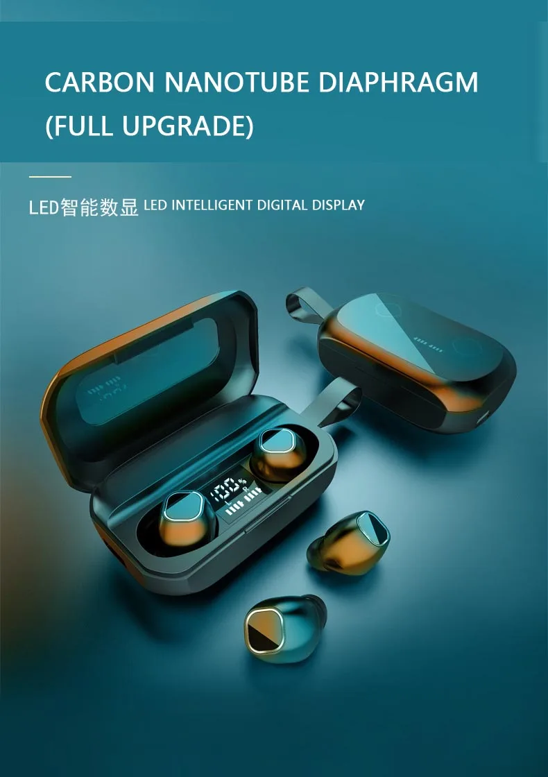 

High-quality digital display with mobile power TWS sports Bluetooth headset triple true digital display