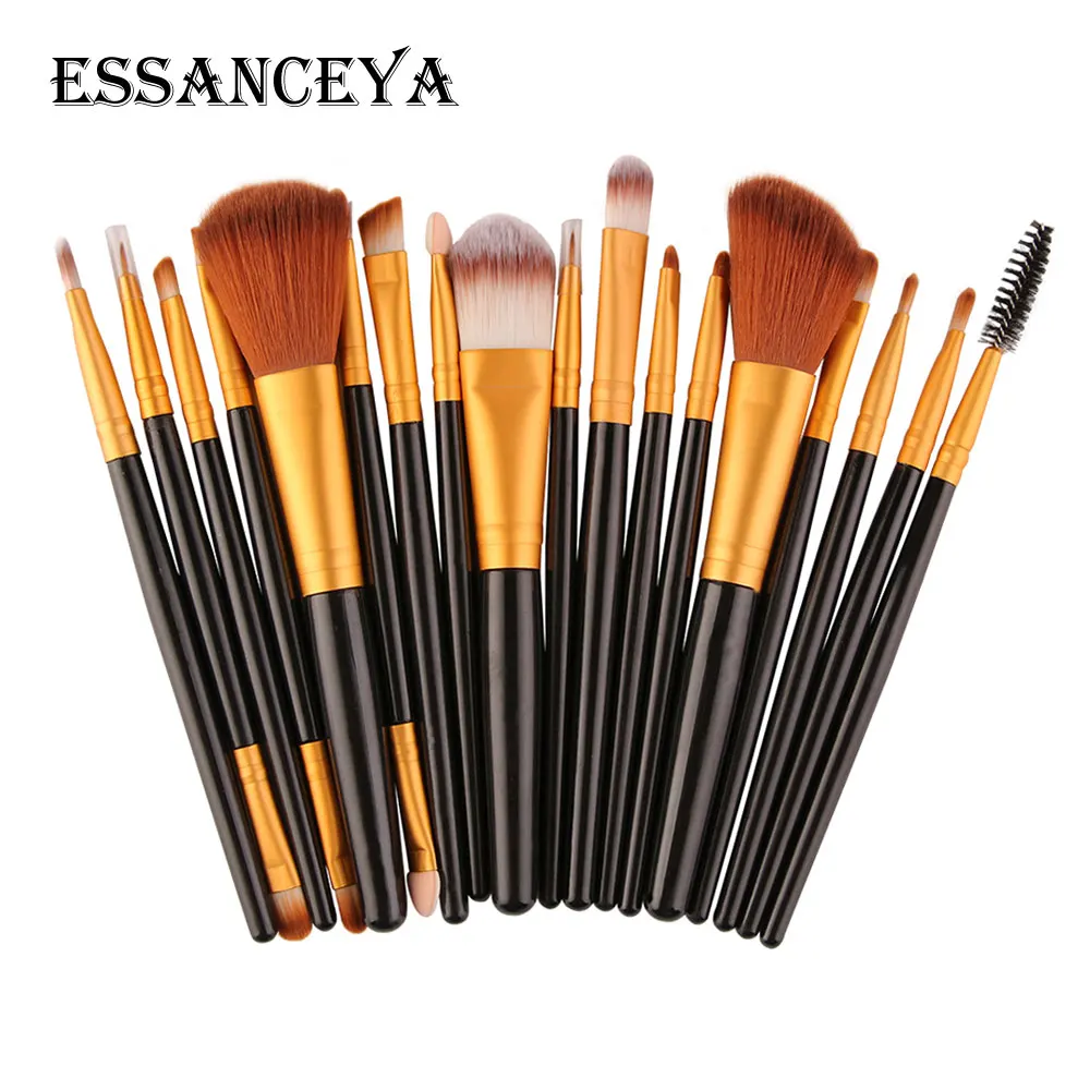 18PCS-HJ ESSANCEYA 6-18 шт. набор кистей для макияжа, Тональная основа, пудра, румяна, тени для век, подводка для глаз, губ, косметический набор кистей для макияжа, инструменты - Handle Color: 18PCS-HJ