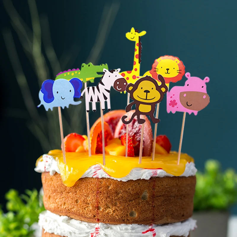 7 шт. тематическая открытка с украшениями в виде животных Лев слон жираф обезьяна