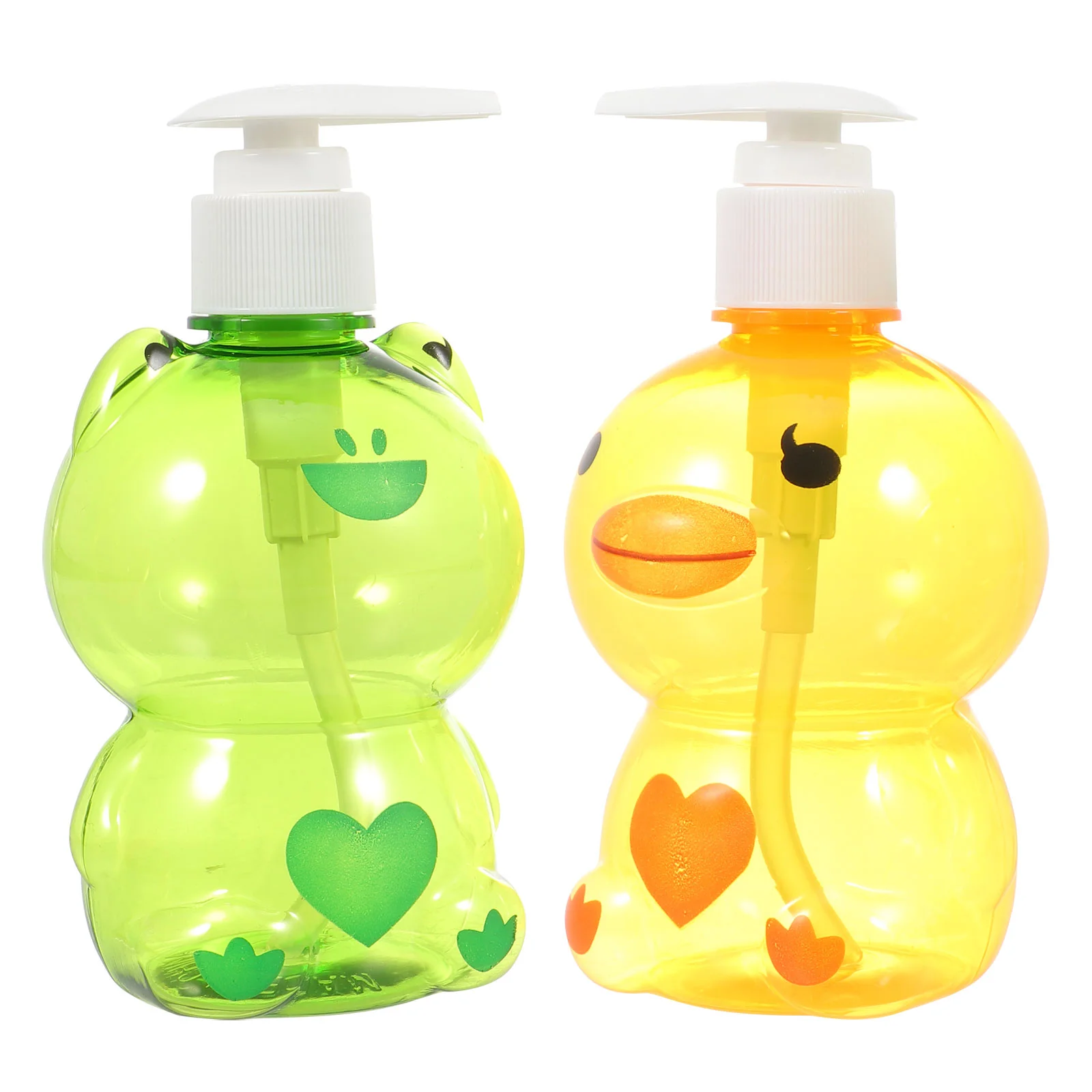 

2Pcs Cartoon Lotion Dispenser Travel Pump-type Lotion Container Shampoo Holder