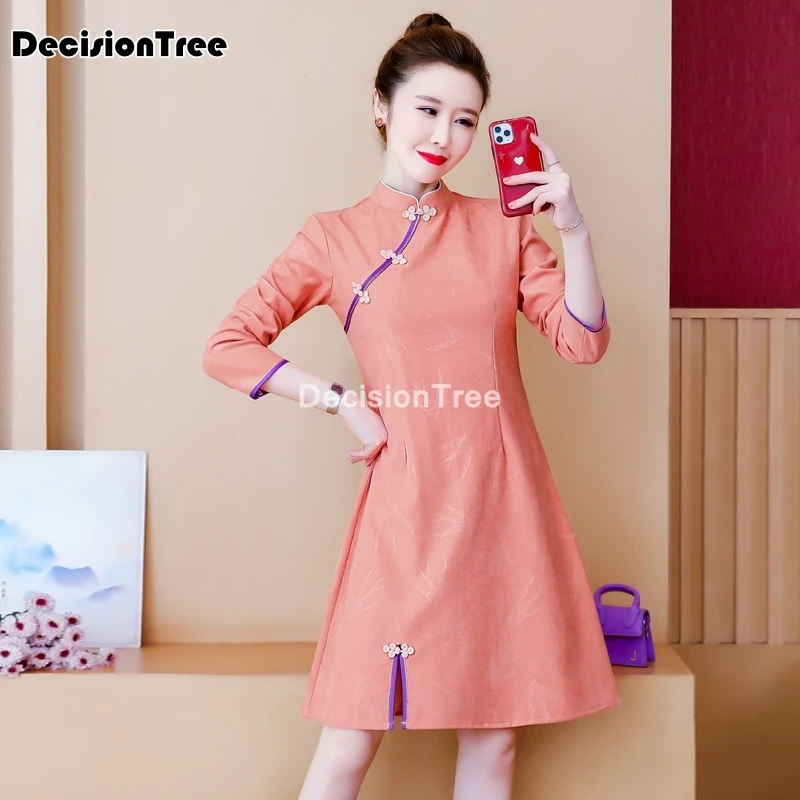 2021 китайское платье cheongsam платья винтажные qi pao женское Формальное длинное с