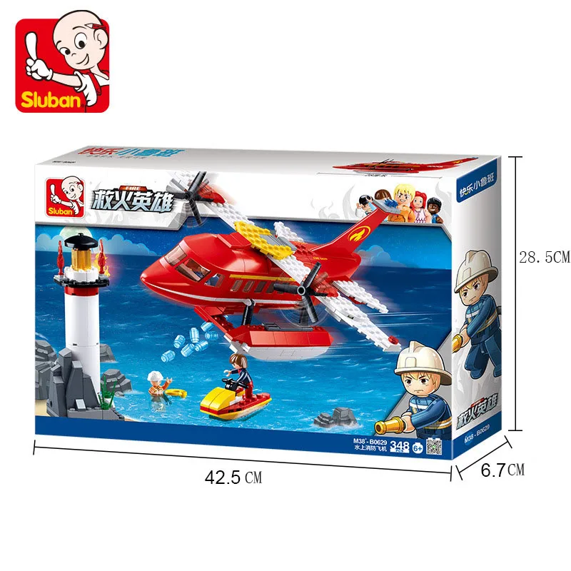 

DIY sLuban Fire Fighting Aircraft Toy 6-12 Boy Pupils Assembled Building Blocks Children's Educational Jigsaw Puzzle 0629