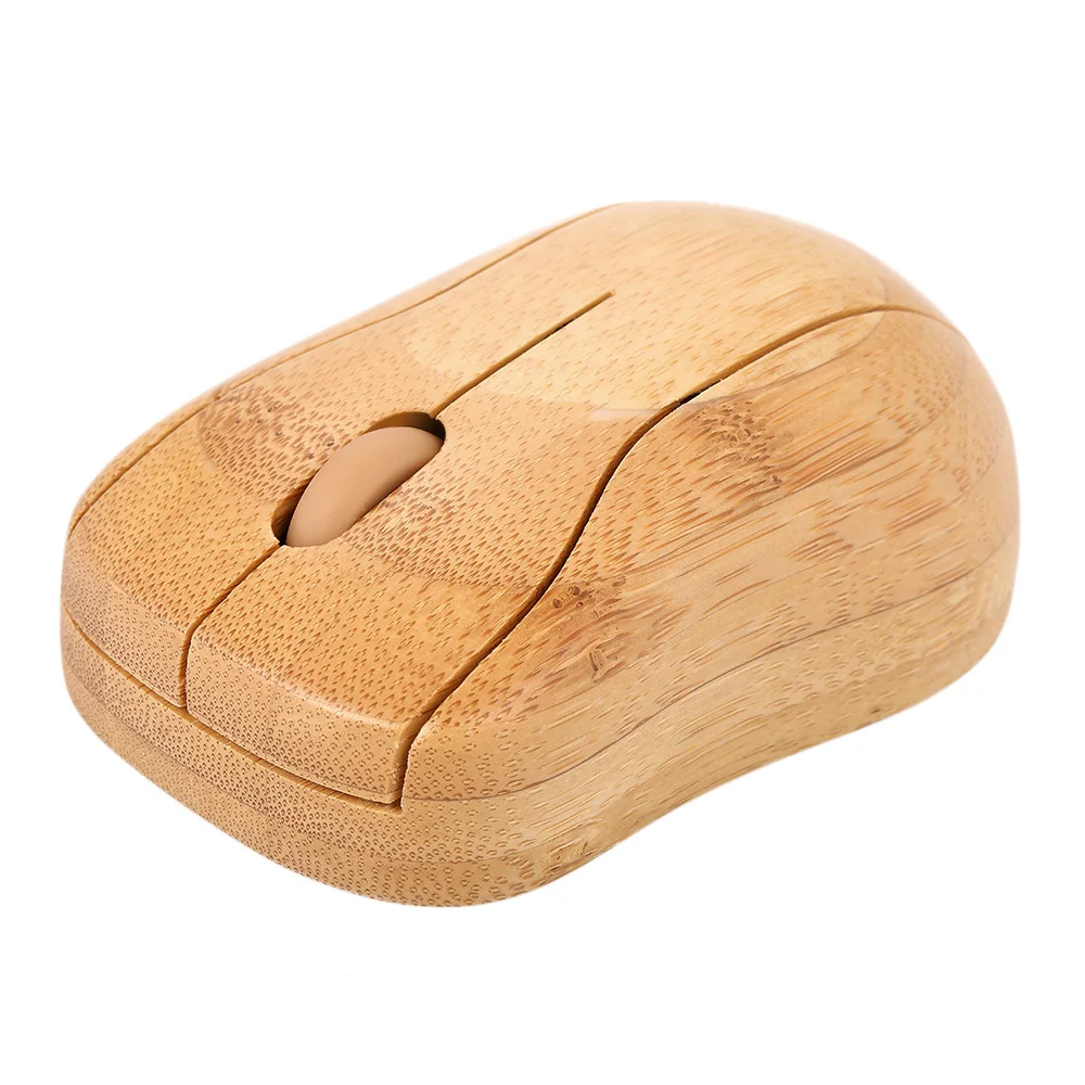 

2.4G Wireless Mouse Optical Bamboo Mouse 3 Adjustable DPI Computer Mouse Wireless with USB Receiver for Notebook PC Laptop
