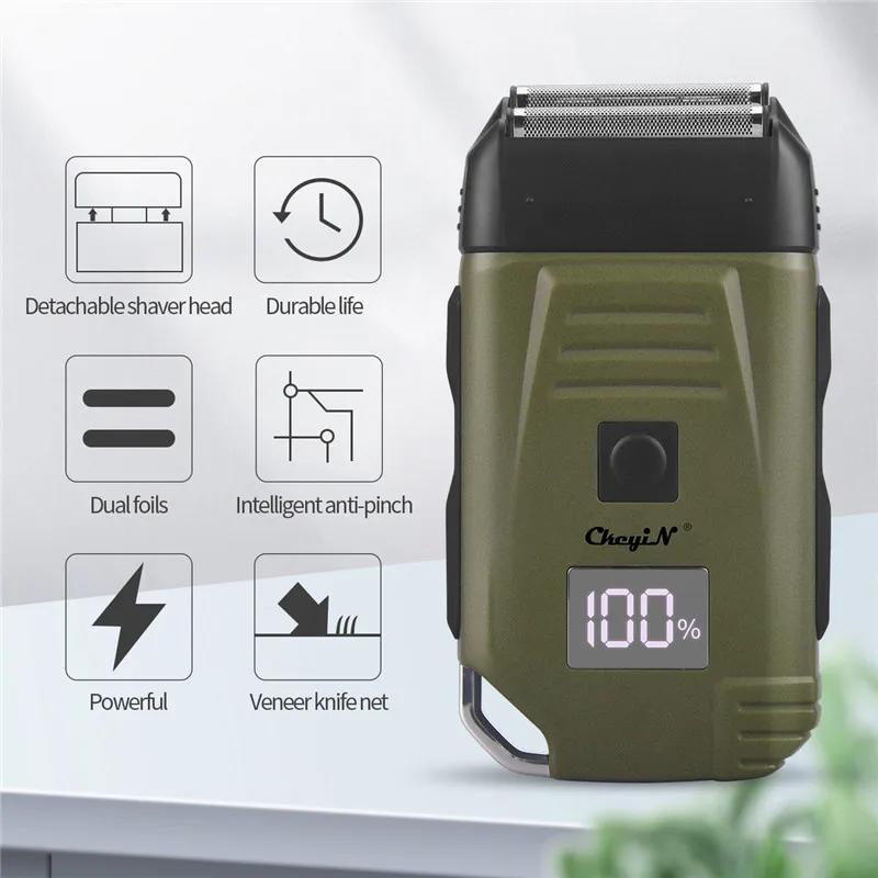 

CkeyiN LCD Digital Rechargeable Shaver USB Charging Razor Breard Trimmer Cordlss Hair Cutting Tools Facial Shaving Machine