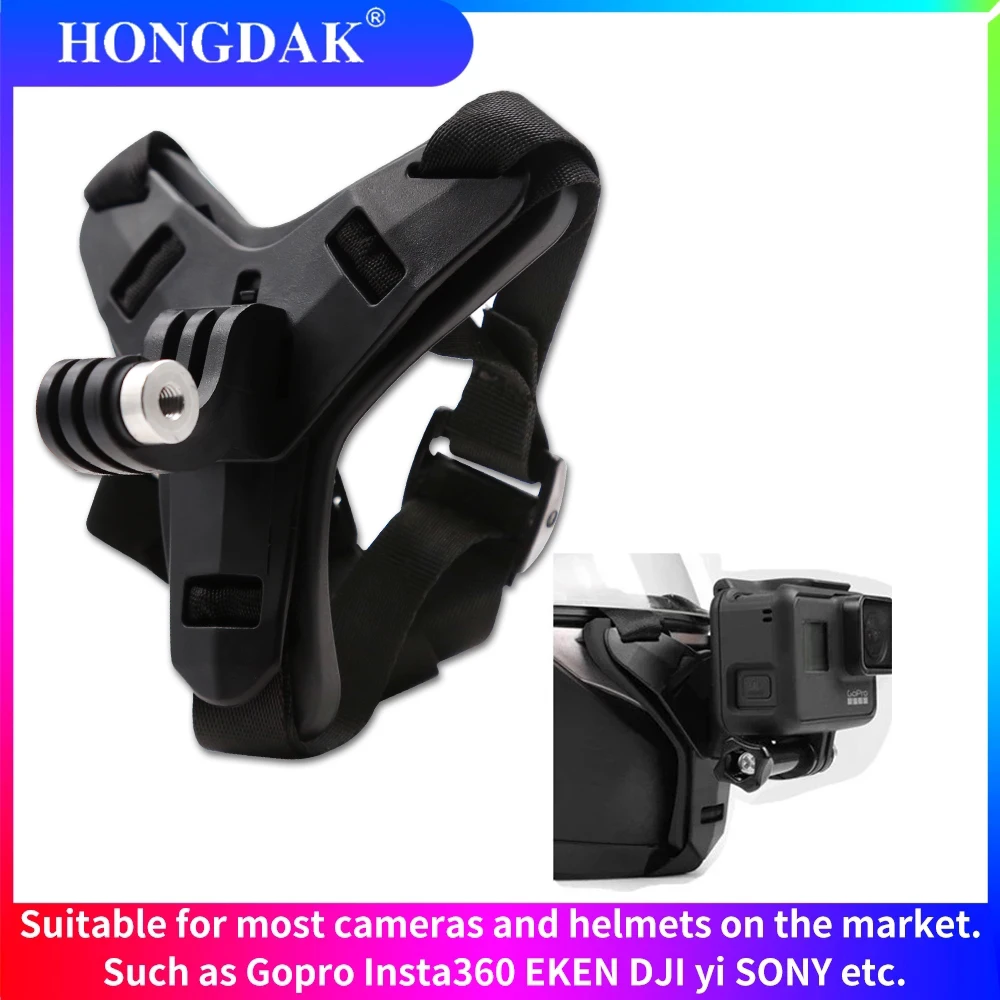 

Мотоциклетный шлем HONGDAK, ремешок для подбородка, держатель на все лицо для GoPro Hero 10 9 8 7 5 OSMO EKEN SJCAM, аксессуары для экшн-камеры