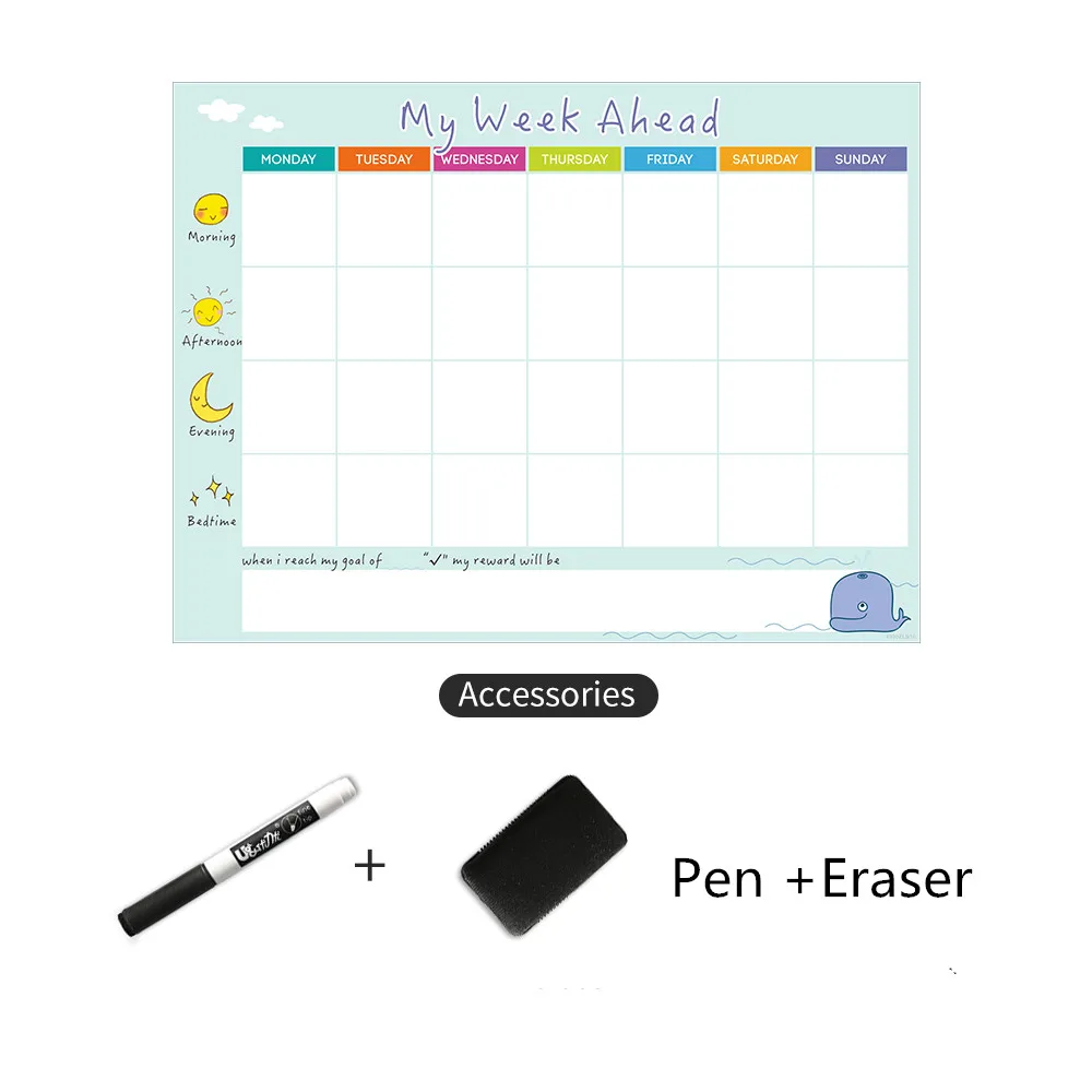 Магнитный календарь ежедневное расписание белая доска ежемесячный планер семья