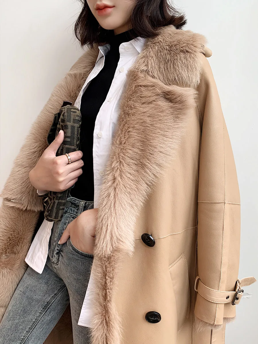 2020 зимнее пальто из натурального меха Женская куртка короткой овечьей шерсти