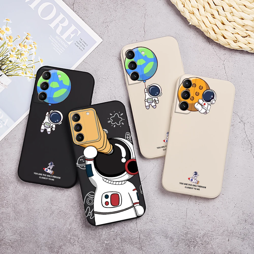 Чехол с изображением космонавта для Samsung S20 S22 S21 Ultra Plus FE мультяшный чехол A72 A52 A32 A71