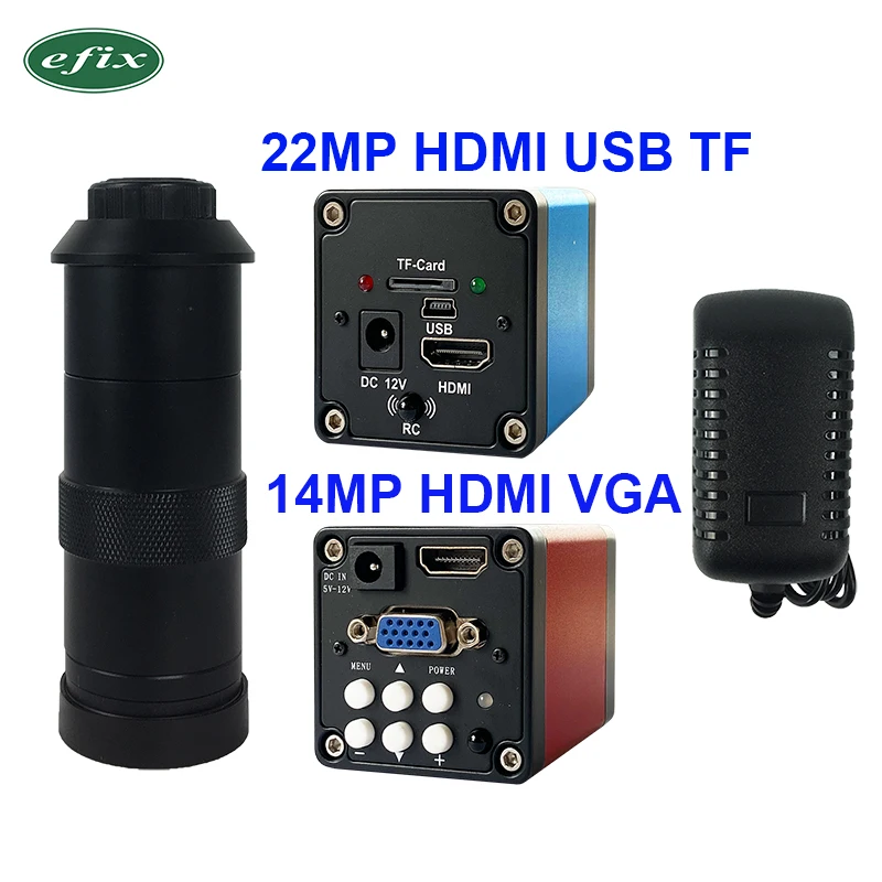 Eifx 14MP цифровой видео HDMI микроскоп камера + 130X/180X C крепление объектива для PCB пайки