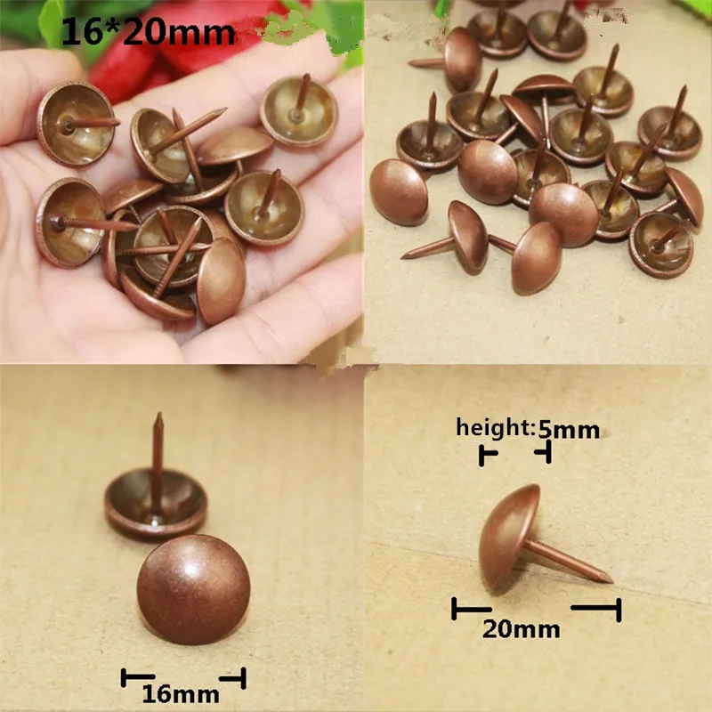 

Antique Red Bronze Tone Upholstery Nail Decorative Upholstery Tacks Stud Wooden Box Case Furniture Nails Pushpin Doornail,20Pcs