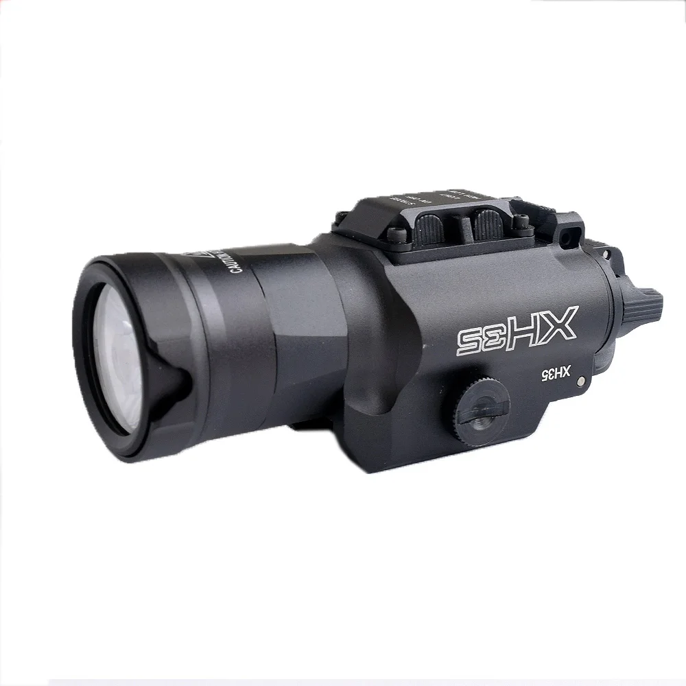 XH35 Pistol Flashligh Ultra-High Dual Output White LED Tactical Light Brightness Adjustment &Strobe White Light