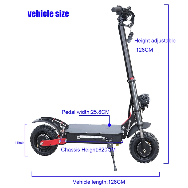 

AJOOSOS X60 11 inch Wide Wheel Adult Scooter with Seat 3200W Dual Motors 80km/h Remote Control Electric Skateboard warehouse-in-