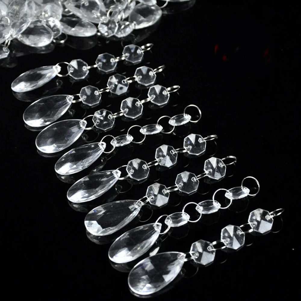 

20pcs Acrylic Crystal Bead Garland Chandelier Hanging Wedding Party Accessories Props Home Decoration