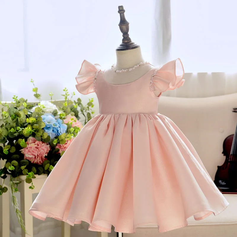 Высококачественное платье на 1-й день рождения для маленьких девочек Цветочное