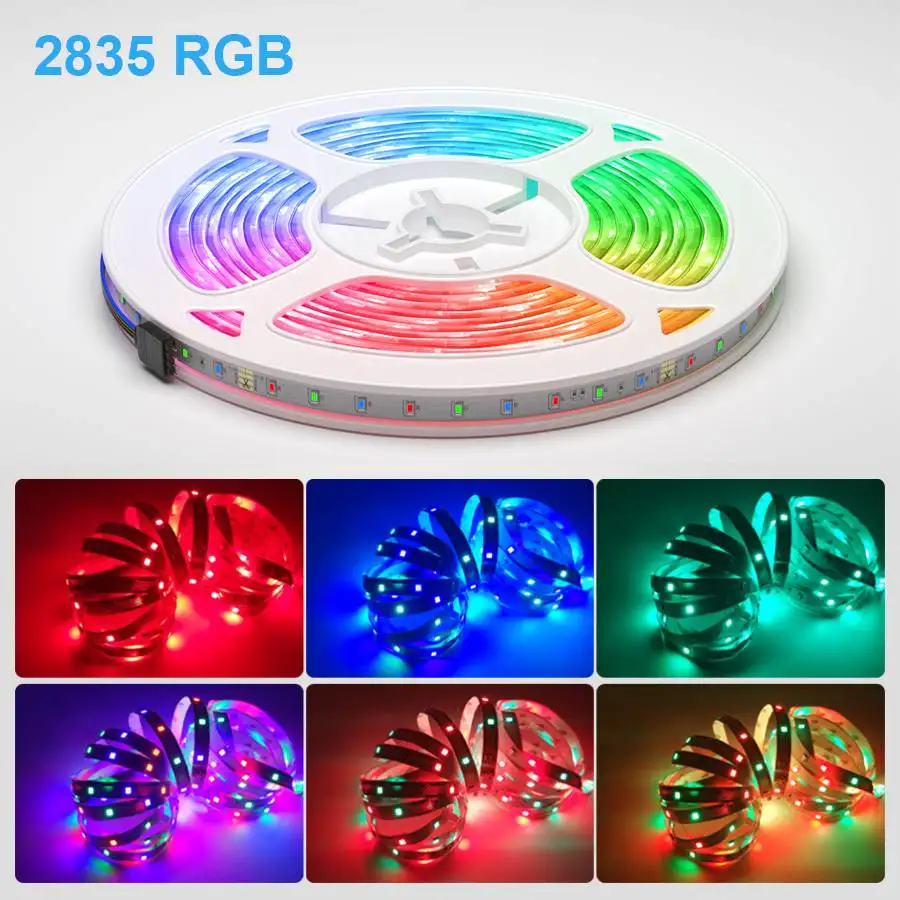 

2835 DC 12V LED Strip Light RGB TV Backlight Neon LED Light Tape Diode Flexible Strip 1M 2M 3M 4M 5M 6M 7M 8M 9M 10M Waterproof
