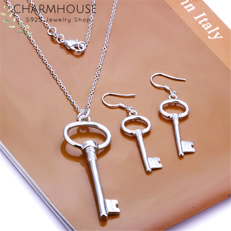 Комплект из колье и серёг серебра 925 пробы|Ювелирные наборы| |