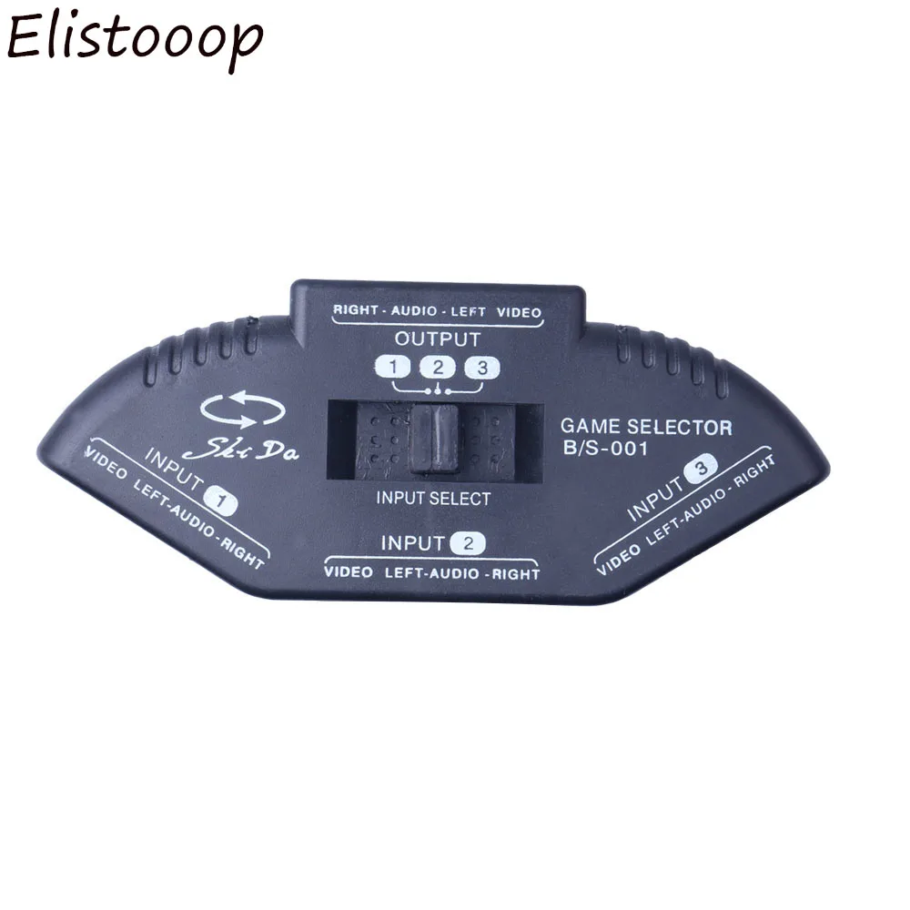 3-полосный аудио-видео AV RCA переключатель сплиттер с 3 на 1 композитный AV-кабель для