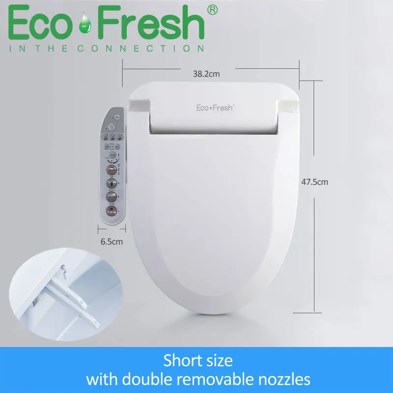 Умное сиденье для унитаза EcoFresh электрическая крышка биде короткого размера