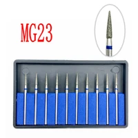type mg23 diamond nail drill milling cutter dental grinding polish burs nail drill polisher dentist tool 2 35mm shank 10pcs