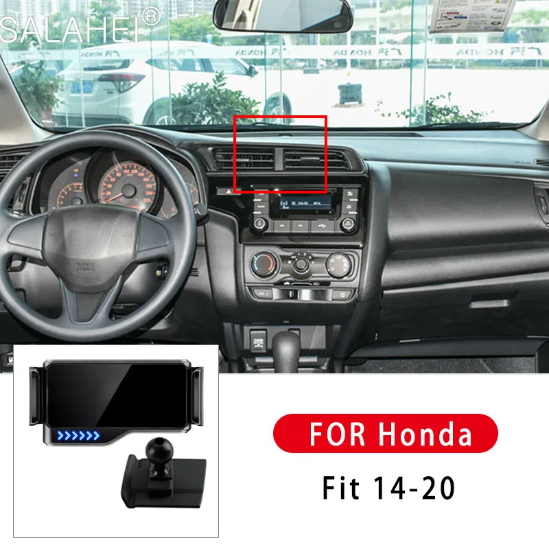 

2021Car Smart Electric Locking Mobile Phone Holder For Honda Fit 2014 15 16 17 18 19 20 Air Vent Clip Stand Auto Induction Mount