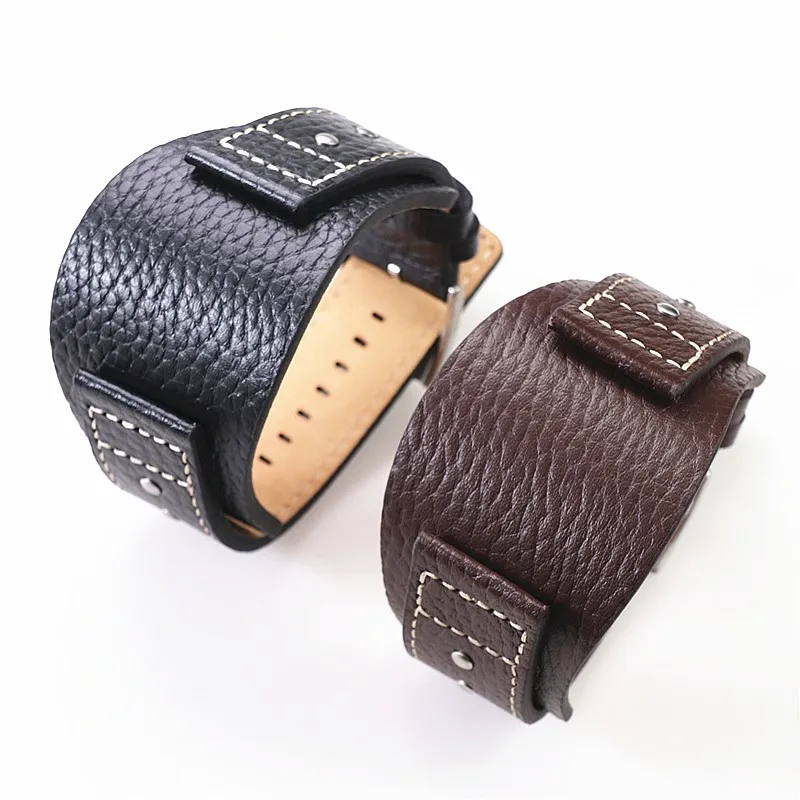 Genuine Men's Leather For Fossil Watch Strap Jr1401 Bq2054 Fs5414 24mm Black Brown Wristband Tray Watchband Bracelet Belt Band