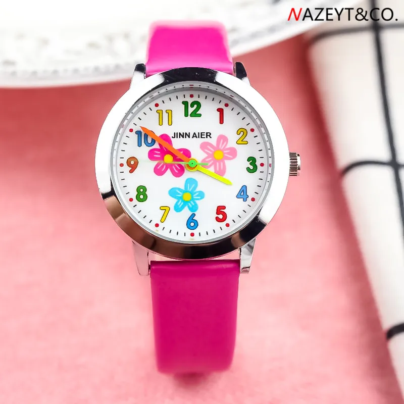 

Лидер продаж, детские наручные часы с цветочным рисунком для девочек, студентов, милые красочные электронные детские часы, подарочные часы